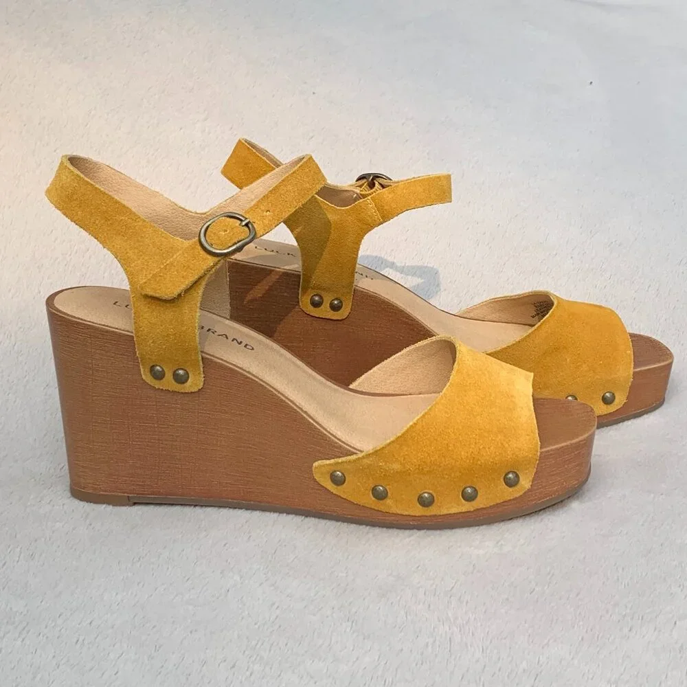 Lucky Brand Zashti Suede Platform Wedges Sz8 NWT